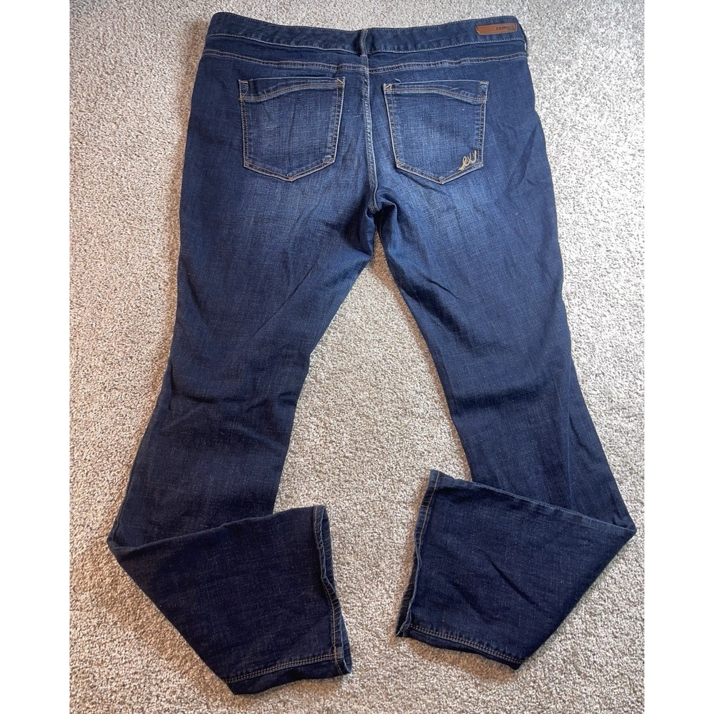 Express Stella Barely Bootcut Jeans Size 18L 18 Long Dark Wash Low Rise Y2K - Picture 2 of 8